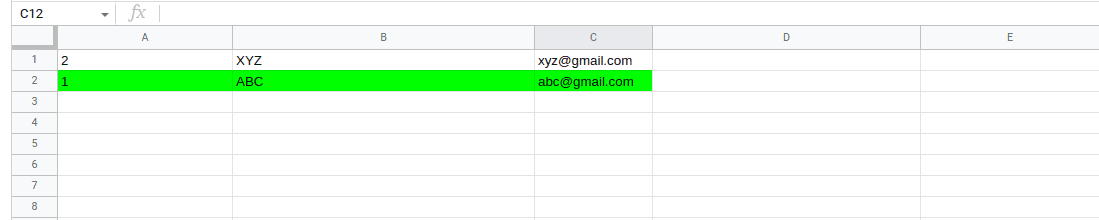 Append data with a background color to a spreadsheet