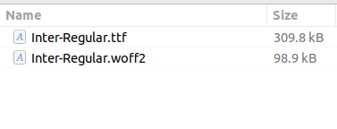 Font size of ttf and woff2