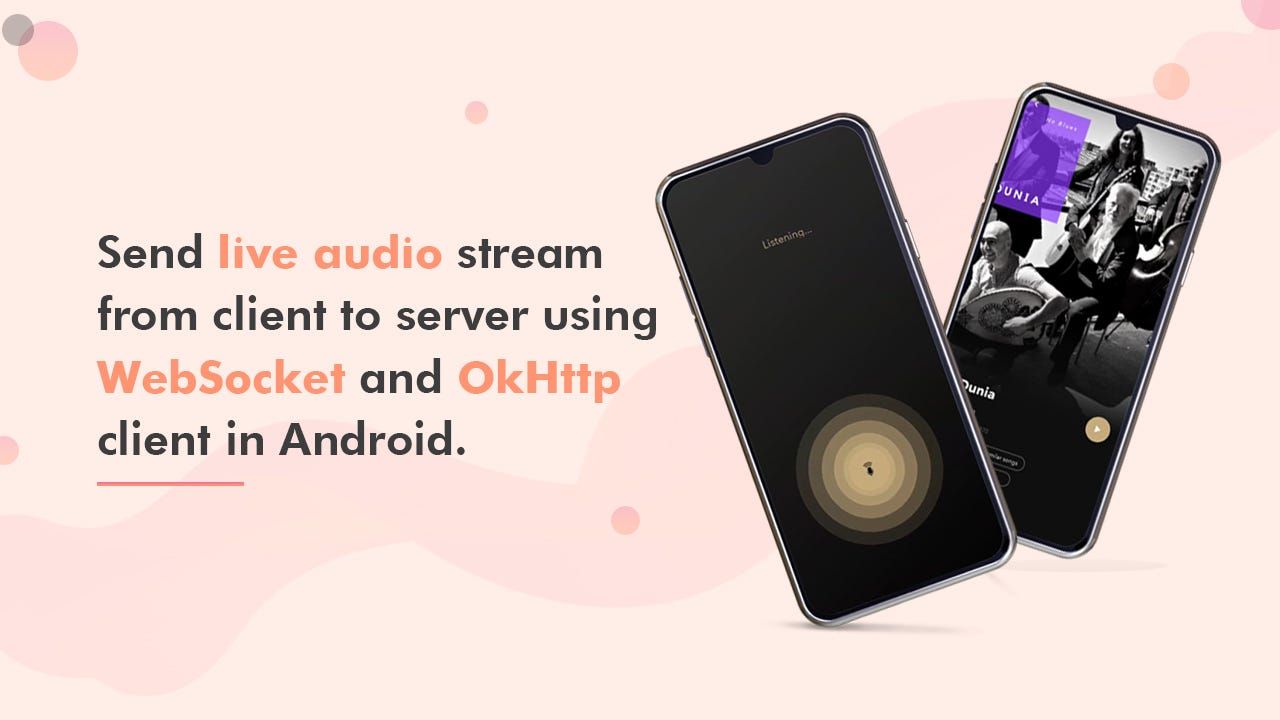 Send live audio stream from client to server using WebSocket and OkHttp